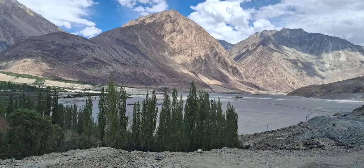 Confluence of Shyok and Nubra rivers at Hunder Ladakh India-Grand-Circuit-Tour