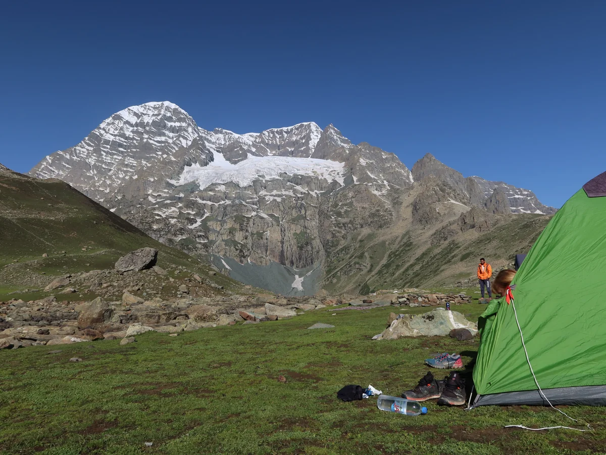 Camping at Gangabal Lake Trek, Kashmir, India