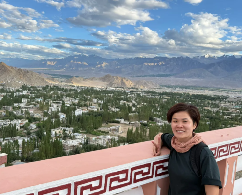 Leh town seen from Shanti Stupa Ladakh India-Grand-Circuit-Tour