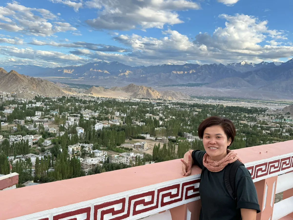 Leh town seen from Shanti Stupa Ladakh India-Grand-Circuit-Tour