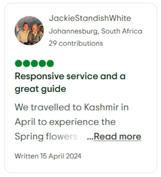 Parent company Kashmir Treks Tripadvisor review by jackystandish