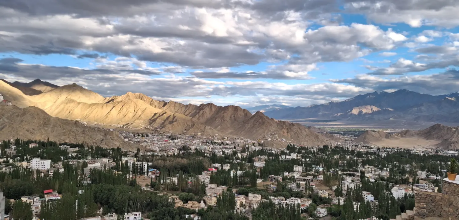 View of Leh Town from Shanti Stupa