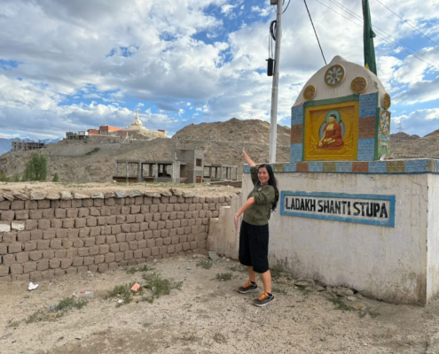 Walking to Shanti Stupa in Leh Ladakh India-Grand-Circuit-Tour