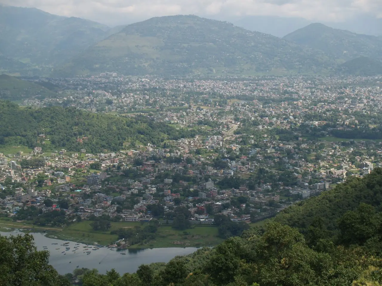 view from pokhara-peace-pagoda